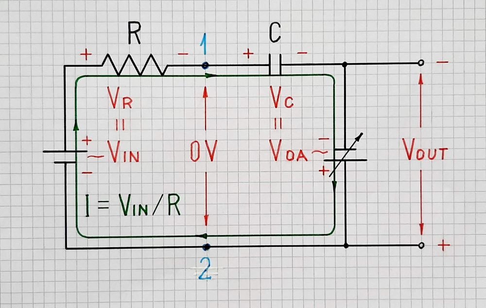 Op-amp inverting integrator - equivalent circuit